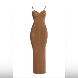 JLUXLABEL Elegant Brown Bodycon Dress